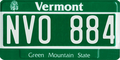 VT license plate NVO884