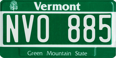 VT license plate NVO885