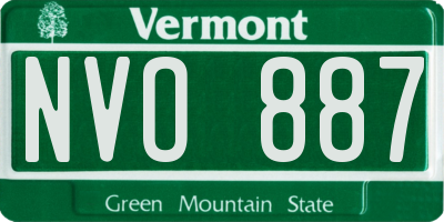VT license plate NVO887