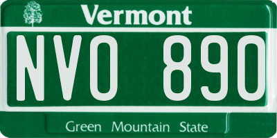 VT license plate NVO890