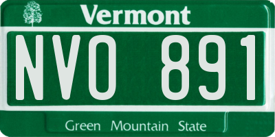 VT license plate NVO891