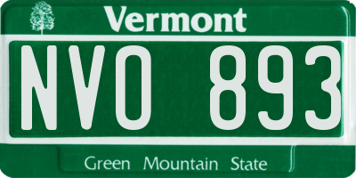 VT license plate NVO893