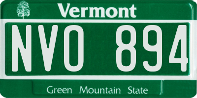 VT license plate NVO894