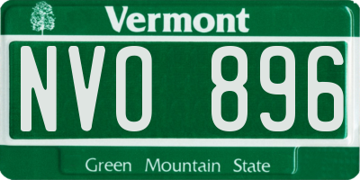 VT license plate NVO896