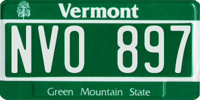VT license plate NVO897