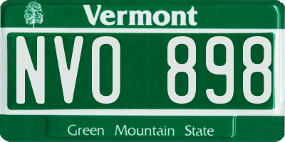 VT license plate NVO898