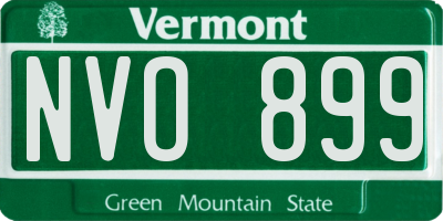 VT license plate NVO899