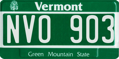 VT license plate NVO903