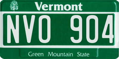 VT license plate NVO904