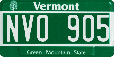 VT license plate NVO905