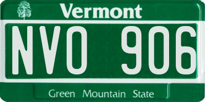 VT license plate NVO906