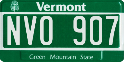VT license plate NVO907