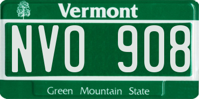 VT license plate NVO908