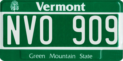 VT license plate NVO909