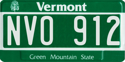 VT license plate NVO912
