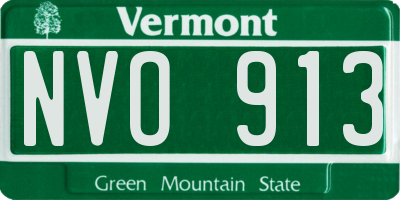 VT license plate NVO913