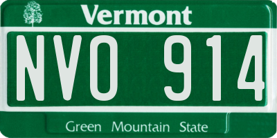 VT license plate NVO914