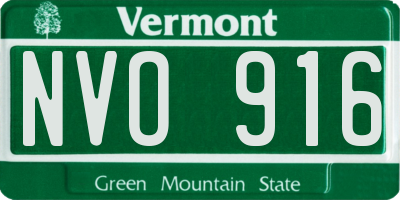 VT license plate NVO916