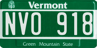 VT license plate NVO918