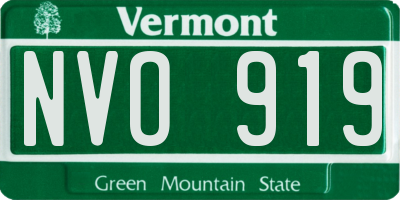 VT license plate NVO919