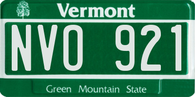 VT license plate NVO921