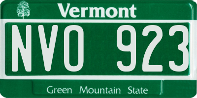 VT license plate NVO923