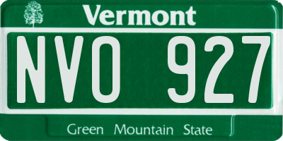 VT license plate NVO927