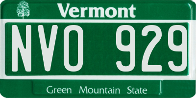 VT license plate NVO929