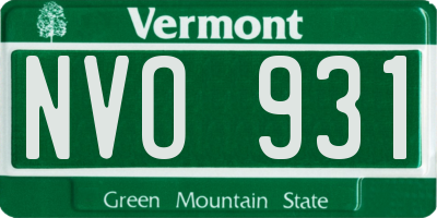 VT license plate NVO931