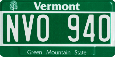 VT license plate NVO940