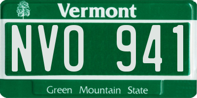 VT license plate NVO941