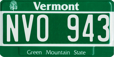 VT license plate NVO943