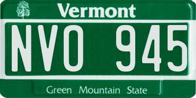 VT license plate NVO945