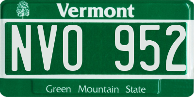 VT license plate NVO952