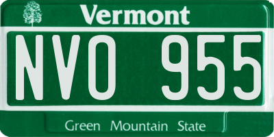 VT license plate NVO955