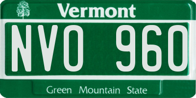 VT license plate NVO960