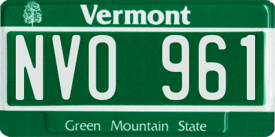 VT license plate NVO961