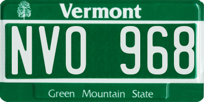 VT license plate NVO968
