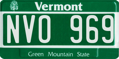 VT license plate NVO969