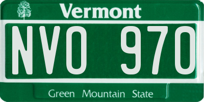 VT license plate NVO970