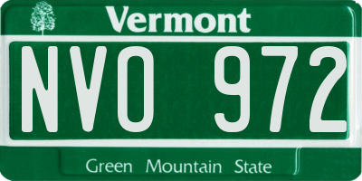 VT license plate NVO972