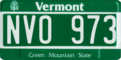 VT license plate NVO973