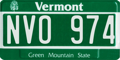 VT license plate NVO974