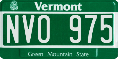 VT license plate NVO975