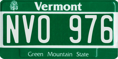 VT license plate NVO976