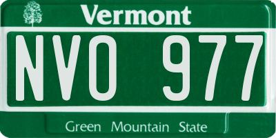 VT license plate NVO977