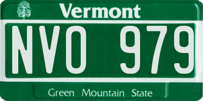 VT license plate NVO979