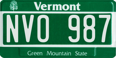 VT license plate NVO987