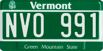 VT license plate NVO991