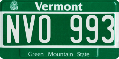 VT license plate NVO993